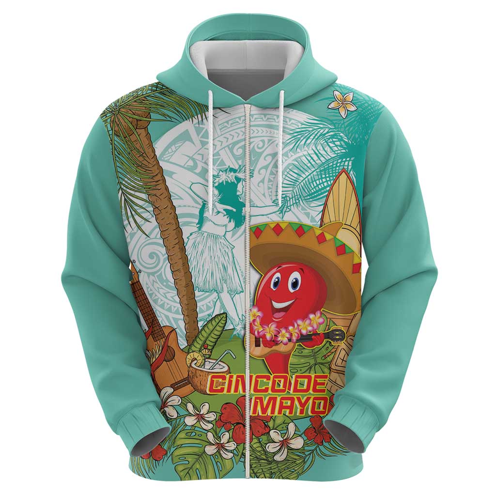Hawaii Cinco de Mayo Hoodie Chili Pepper Hula Girl Tropical Vibes