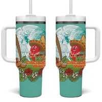 Hawaii Cinco de Mayo Tumbler With Handle Chili Pepper Hula Girl Tropical Vibes