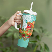 Hawaii Cinco de Mayo Tumbler With Handle Chili Pepper Hula Girl Tropical Vibes