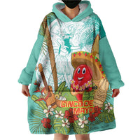 Hawaii Cinco de Mayo Wearable Blanket Hoodie Chili Pepper Hula Girl Tropical Vibes