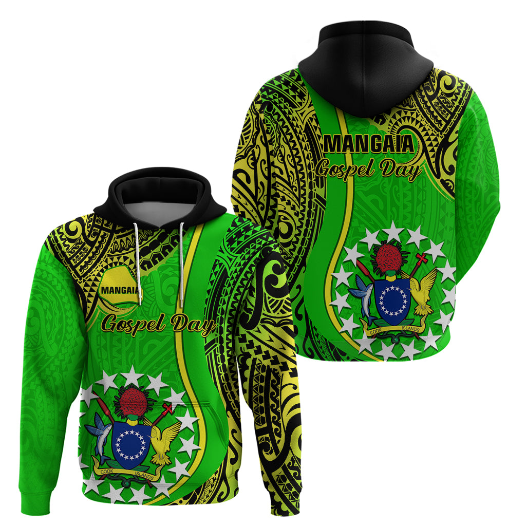 Polynesian Pride Cook Islands Hoodie Mangaia Gospel Day Green Version LT14 Green - Polynesian Pride