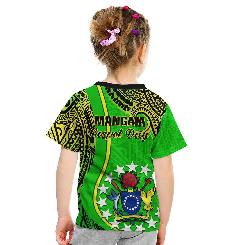 Polynesian Pride Cook Islands Kid T Shirt Mangaia Gospel Day Green Version LT14 - Polynesian Pride