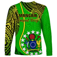 Polynesian Pride Cook Islands Long Sleeve Shirt Mangaia Gospel Day Green Version LT14 - Polynesian Pride