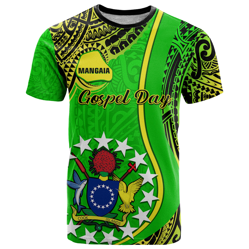 Polynesian Pride Cook Islands T Shirt Mangaia Gospel Day Green Version LT14 Green - Polynesian Pride
