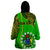 Personalised Cook Islands Wearable Blanket Hoodie Mangaia Gospel Day Green Version LT14 - Polynesian Pride