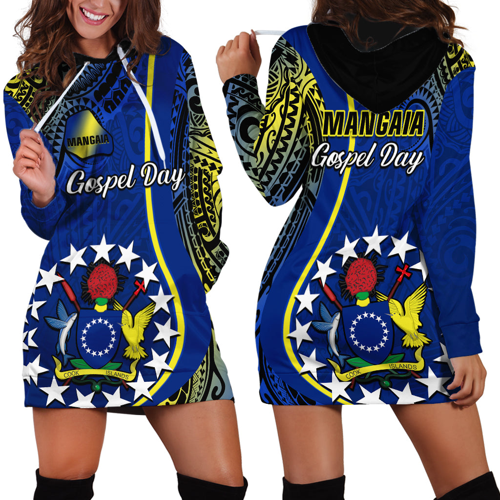 Polynesian Pride Cook Islands Hoodie Dress Mangaia Gospel Day Blue Version LT14 Blue - Polynesian Pride