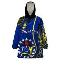 Polynesian Pride Cook Islands Wearable Blanket Hoodie Mangaia Gospel Day Blue Version LT14 One Size Blue - Polynesian Pride