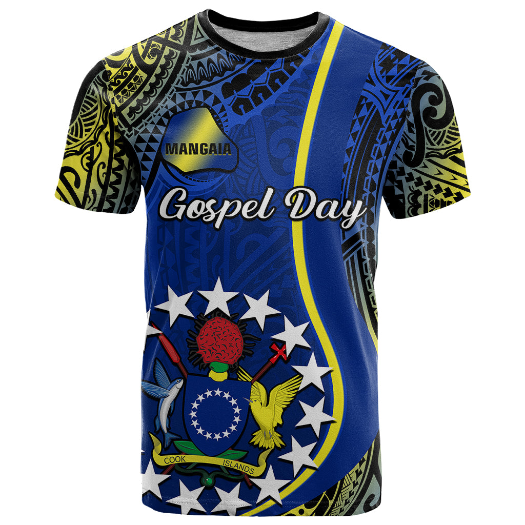 Custom Cook Islands T Shirt Mangaia Gospel Day Blue Version LT14 Blue - Polynesian Pride