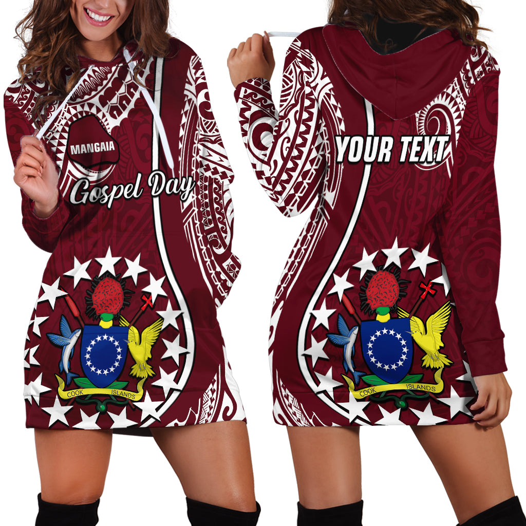 Personalised June 15 Mangaia Gospel Day Mangaia Cook Islands Hoodie Dress Maroon Version LT14 Maroon - Polynesian Pride