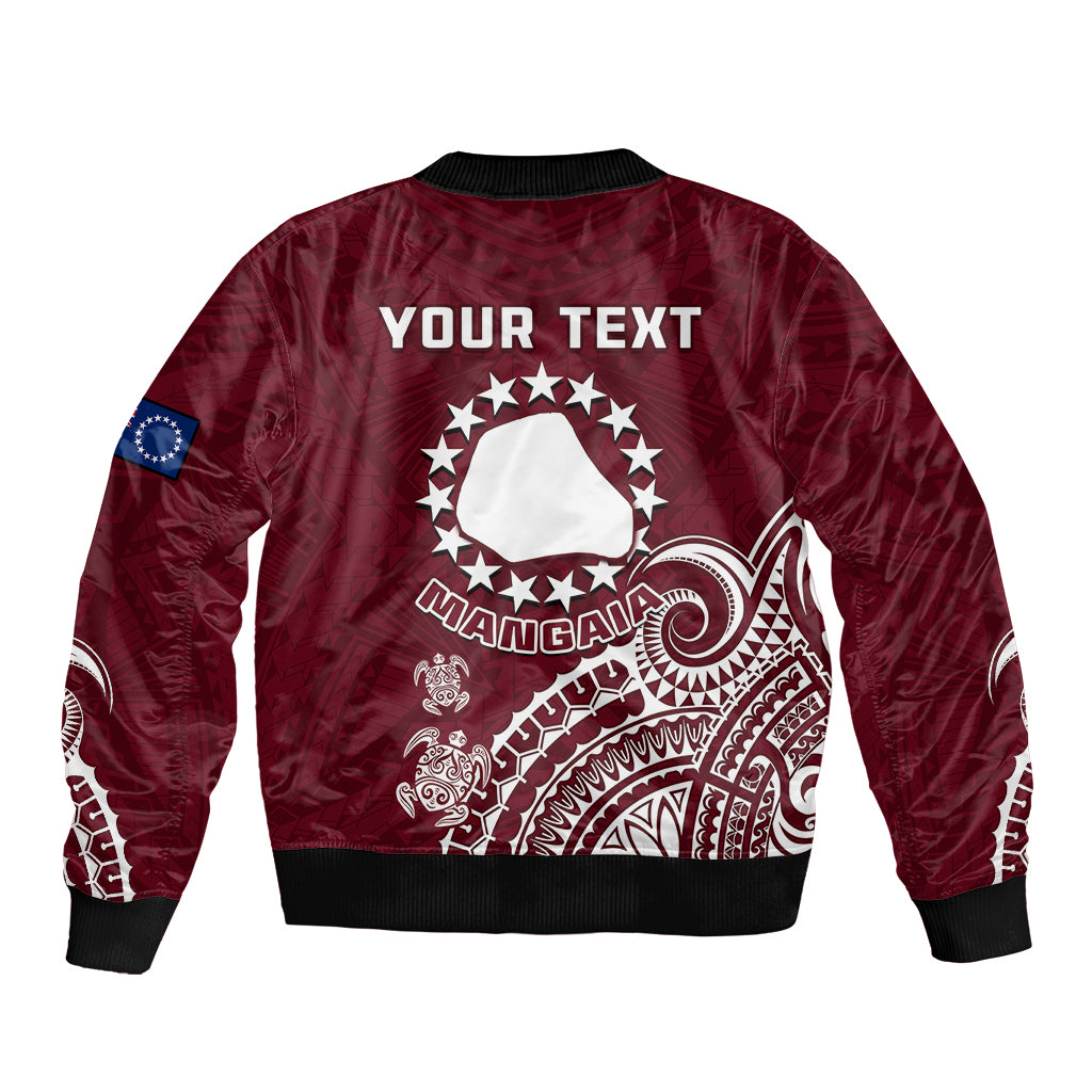 Personalised Mangaia Cook Islands Bomber Jacket Polynesian Sea Turtle LT14 - Polynesian Pride
