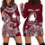 Personalised Mangaia Cook Islands Hoodie Dress Polynesian Sea Turtle LT14 Maroon - Polynesian Pride