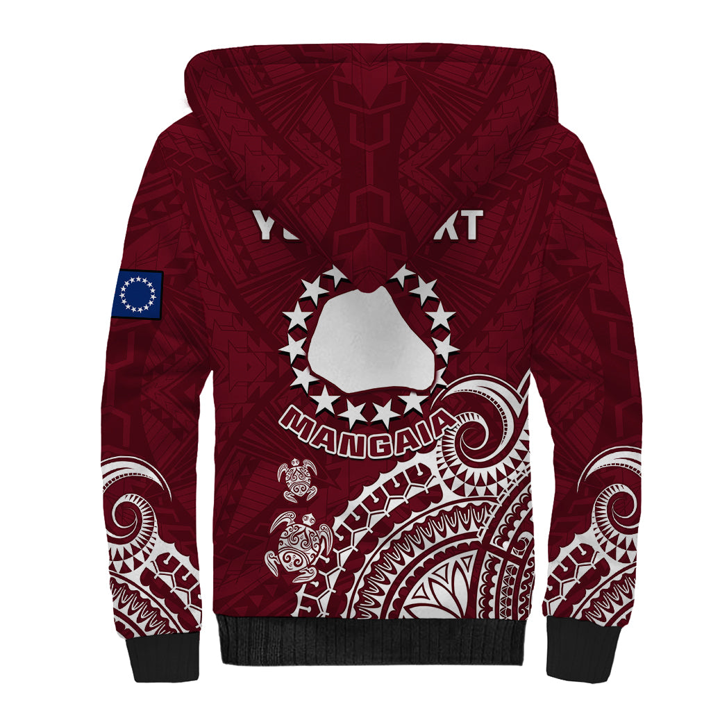 Personalised Mangaia Cook Islands Sherpa Hoodie Polynesian Sea Turtle LT14 - Polynesian Pride