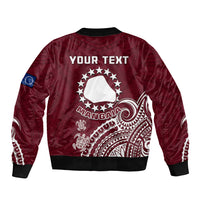 Personalised Mangaia Cook Islands Sleeve Zip Bomber Jacket Polynesian Sea Turtle LT14 - Polynesian Pride