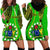 Personalised Cook Islands Hoodie Dress Kuki Airani Coat Of Arms LT14 Green - Polynesian Pride