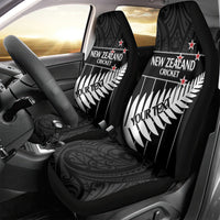 Custom New Zealand Silver Fern Cricket Car Seat Cover Aotearoa Maori Go Black Cap