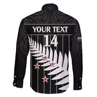 Custom New Zealand Silver Fern Cricket Family Matching Long Sleeve Bodycon Dress and Hawaiian Shirt Aotearoa Maori Go Black Cap LT14 - Polynesian Pride