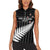 Custom New Zealand Silver Fern Cricket Women Sleeveless Polo Shirt Aotearoa Maori Go Black Cap