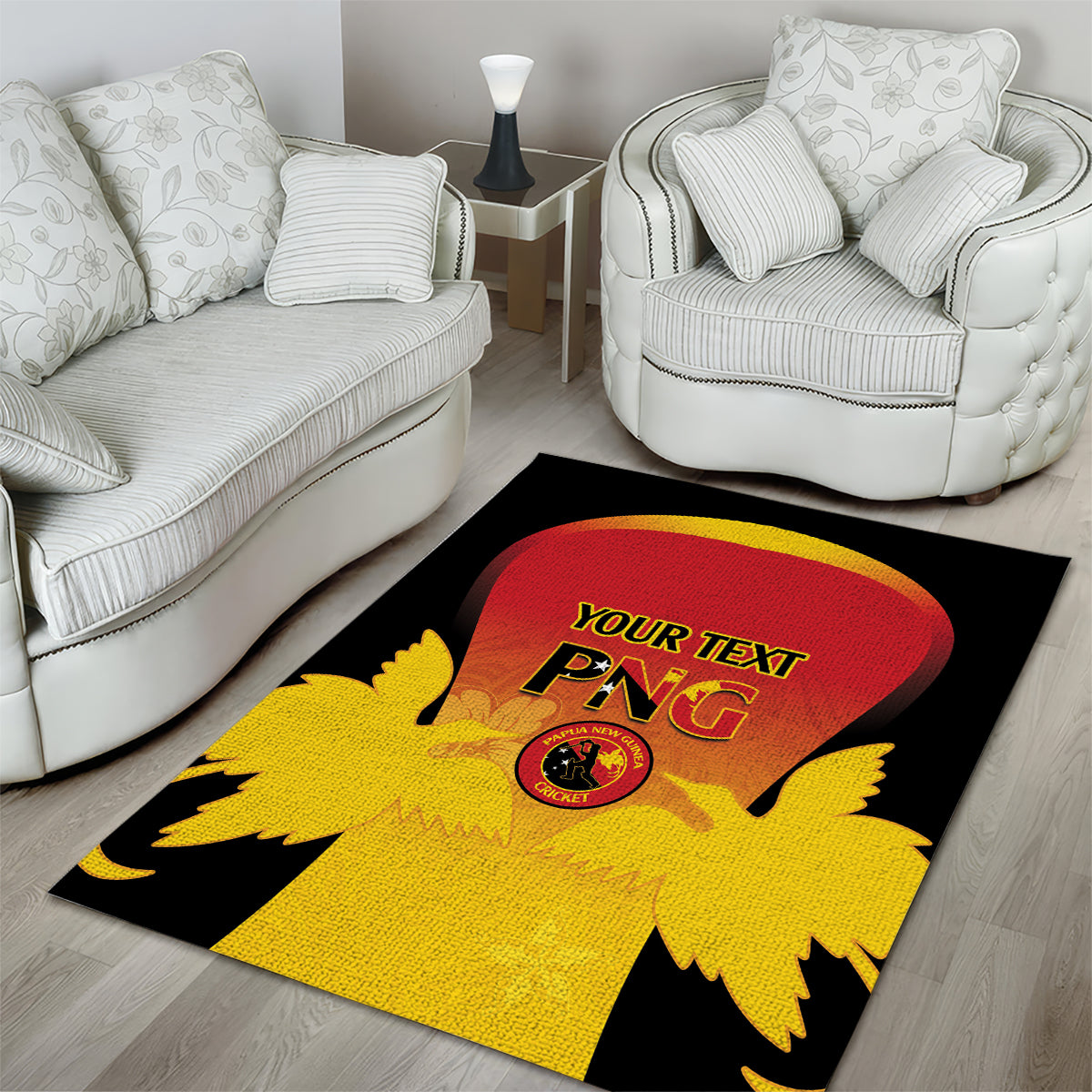 Custom Papua New Guinea Cricket Area Rug 2024 Go PNG