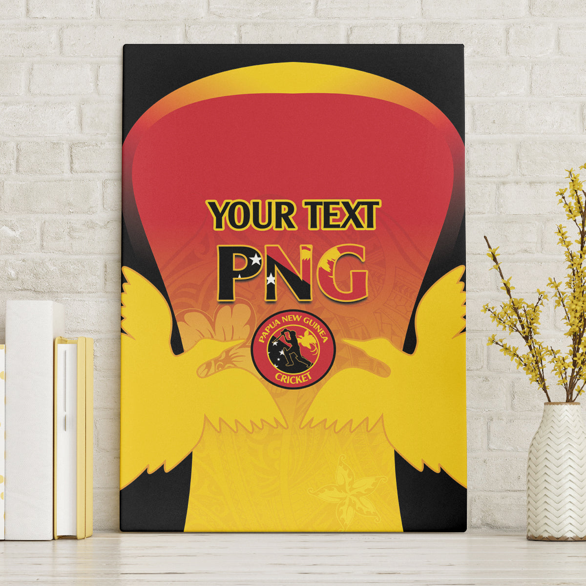 Custom Papua New Guinea Cricket Canvas Wall Art 2024 Go PNG
