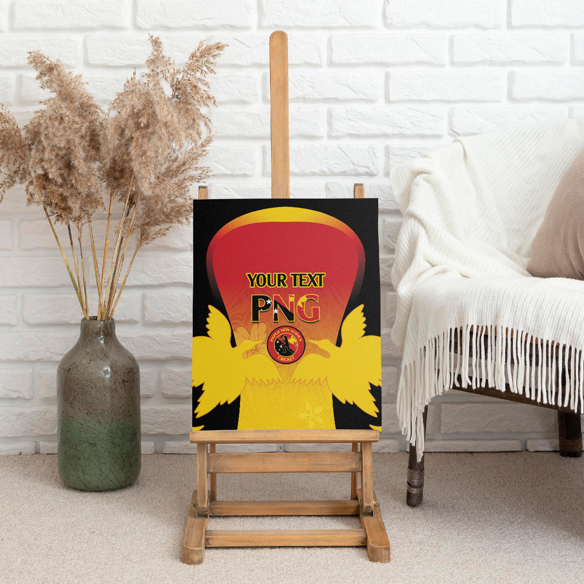 Custom Papua New Guinea Cricket Canvas Wall Art 2024 Go PNG