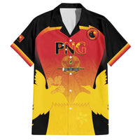 Custom Papua New Guinea Cricket Family Matching Puletasi and Hawaiian Shirt 2024 Go PNG LT14 Dad's Shirt - Short Sleeve Black - Polynesian Pride