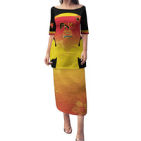 Custom Papua New Guinea Cricket Family Matching Puletasi and Hawaiian Shirt 2024 Go PNG LT14 Mom's Dress Black - Polynesian Pride