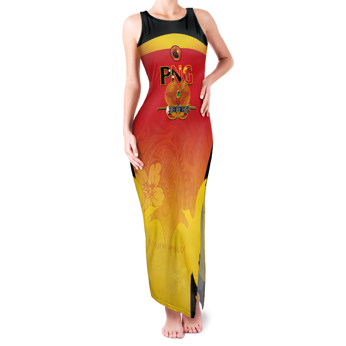 Custom Papua New Guinea Cricket Family Matching Tank Maxi Dress and Hawaiian Shirt 2024 Go PNG