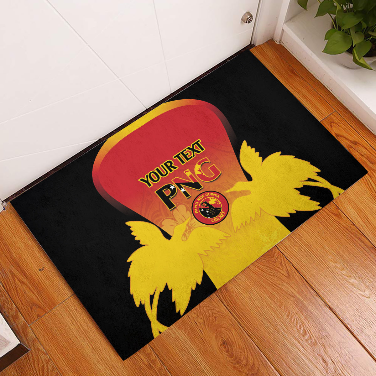 Custom Papua New Guinea Cricket Rubber Doormat 2024 Go PNG