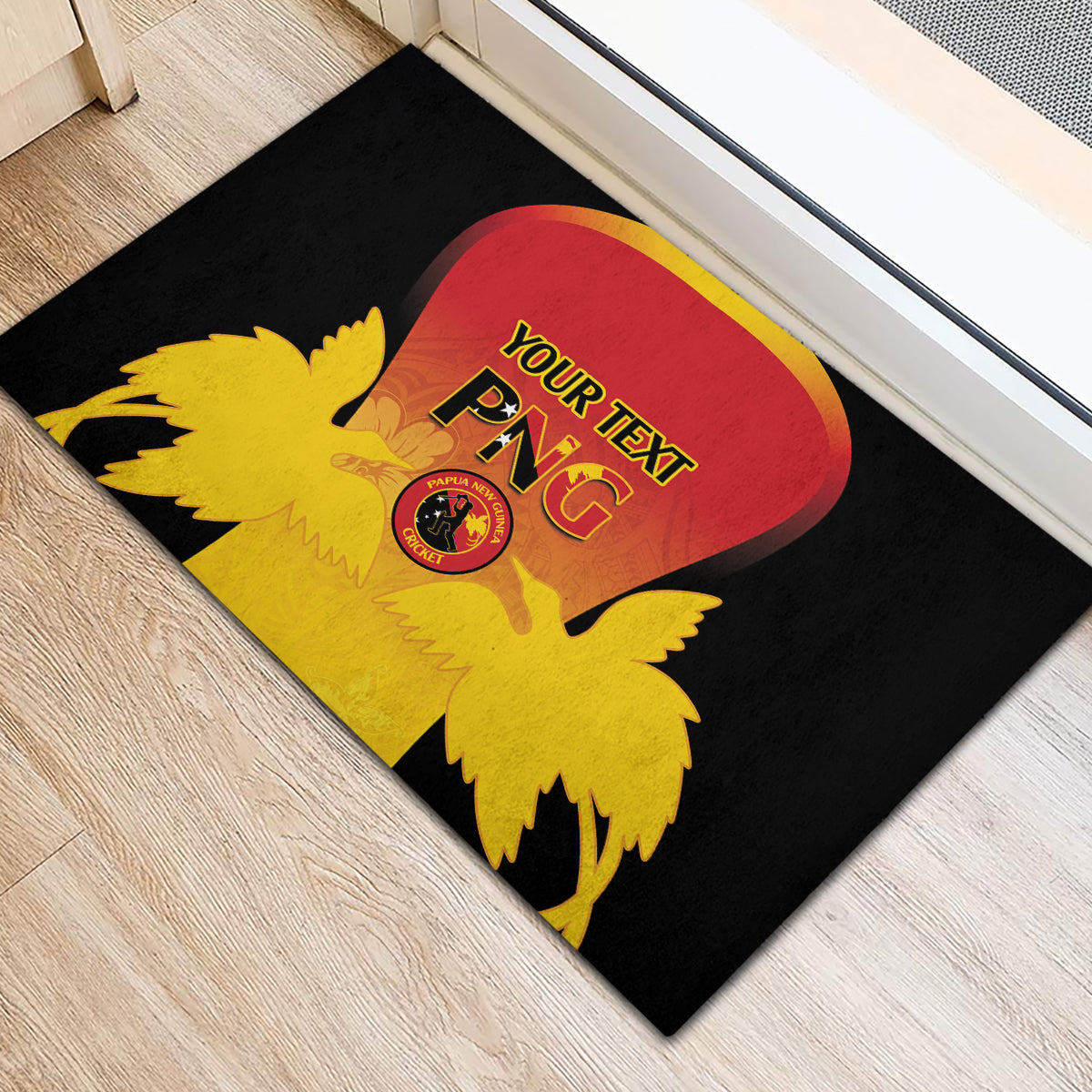 Custom Papua New Guinea Cricket Rubber Doormat 2024 Go PNG