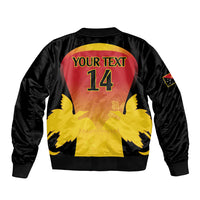 Custom Papua New Guinea Cricket Sleeve Zip Bomber Jacket 2024 Go PNG
