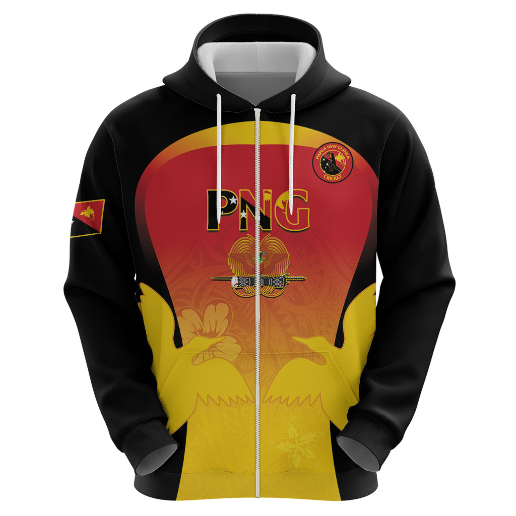 Custom Papua New Guinea Cricket Zip Hoodie 2024 Go PNG