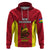 New Caledonia Rugby Hoodie Coat of Arms Mix Polynesian Pattern LT14 Red - Polynesian Pride