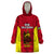 New Caledonia Rugby Wearable Blanket Hoodie Coat Of Arms Mix Polynesian Pattern LT14 One Size Red - Polynesian Pride