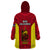 New Caledonia Rugby Wearable Blanket Hoodie Coat Of Arms Mix Polynesian Pattern LT14 - Polynesian Pride