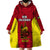 Personalised New Caledonia Rugby Wearable Blanket Hoodie Coat Of Arms Mix Polynesian Pattern LT14 - Polynesian Pride