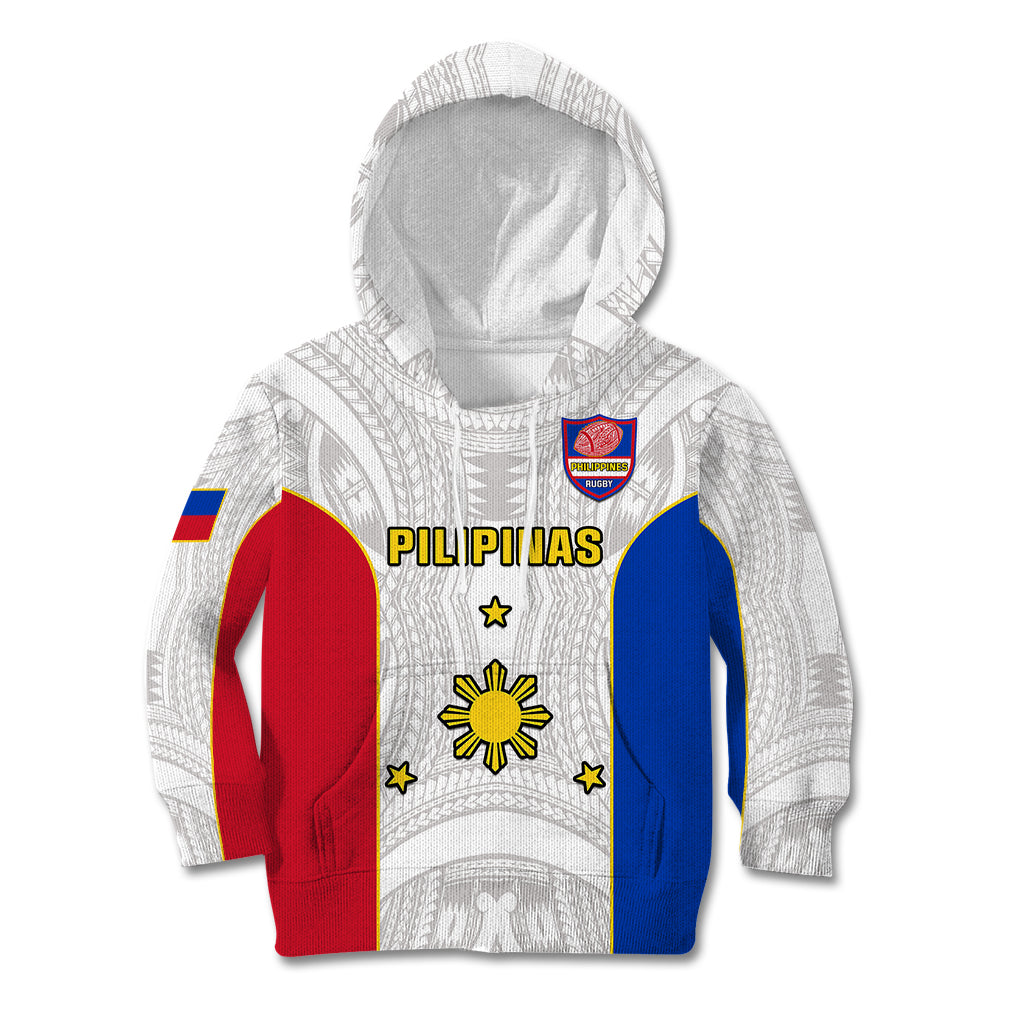 Philippines Rugby Kid Hoodie Pacific Pilipinas Go Tamaraws LT14 Hoodie White - Polynesian Pride