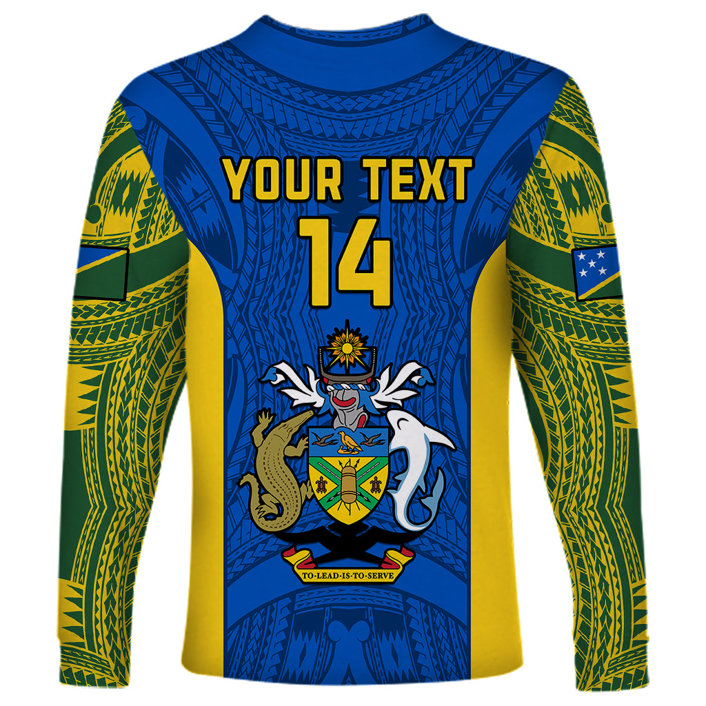 Personalised Solomon Islands Rugby Long Sleeve Shirt Pacific Go Solies LT14 - Polynesian Pride