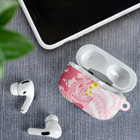 Pink Hawaii Shark Tattoo AirPods Case Puakenikeni Lei Plumeria Polynesian Pattern