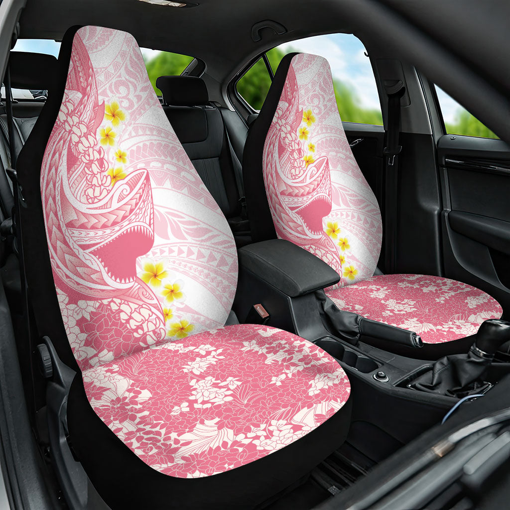 Pink Hawaii Shark Tattoo Car Seat Cover Puakenikeni Lei Plumeria Polynesian Pattern LT14 One Size Pink - Polynesian Pride
