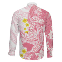 Pink Hawaii Shark Tattoo Family Matching Summer Maxi Dress and Hawaiian Shirt Puakenikeni Lei Plumeria Polynesian Pattern LT14 - Polynesian Pride