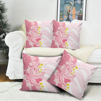 Pink Hawaii Shark Tattoo Pillow Cover Puakenikeni Lei Plumeria Polynesian Pattern