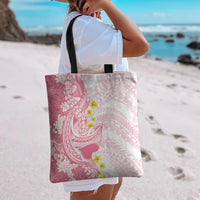 Pink Hawaii Shark Tattoo Tote Bag Puakenikeni Lei Plumeria Polynesian Pattern