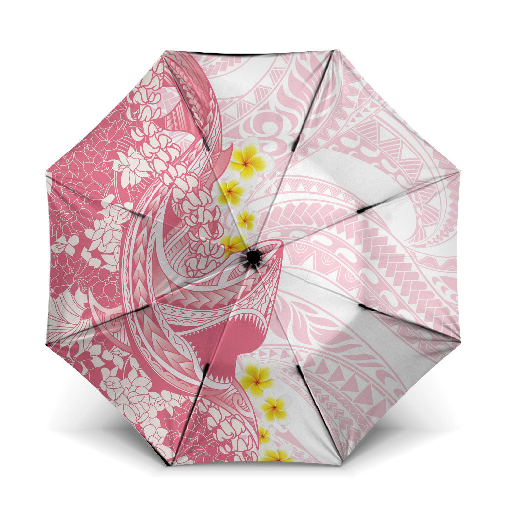 Pink Hawaii Shark Tattoo Umbrella Puakenikeni Lei Plumeria Polynesian Pattern