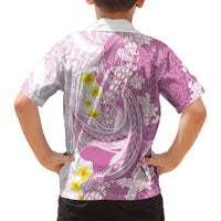 Purple Hawaii Shark Tattoo Kid Hawaiian Shirt Puakenikeni Lei Plumeria Polynesian Pattern LT14 - Polynesian Pride