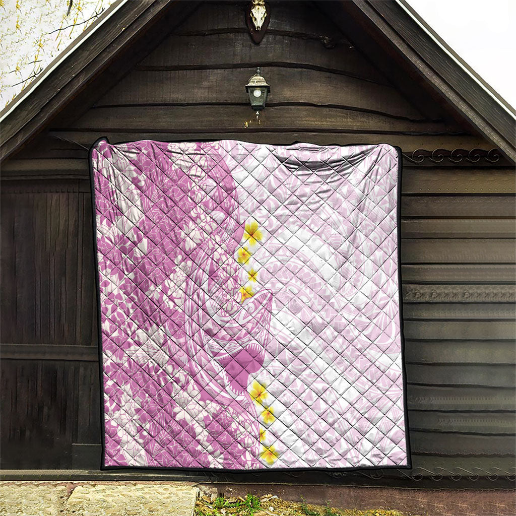 Purple Hawaii Shark Tattoo Quilt Puakenikeni Lei Plumeria Polynesian Pattern