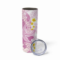 Purple Hawaii Shark Tattoo Skinny Tumbler Puakenikeni Lei Plumeria Polynesian Pattern