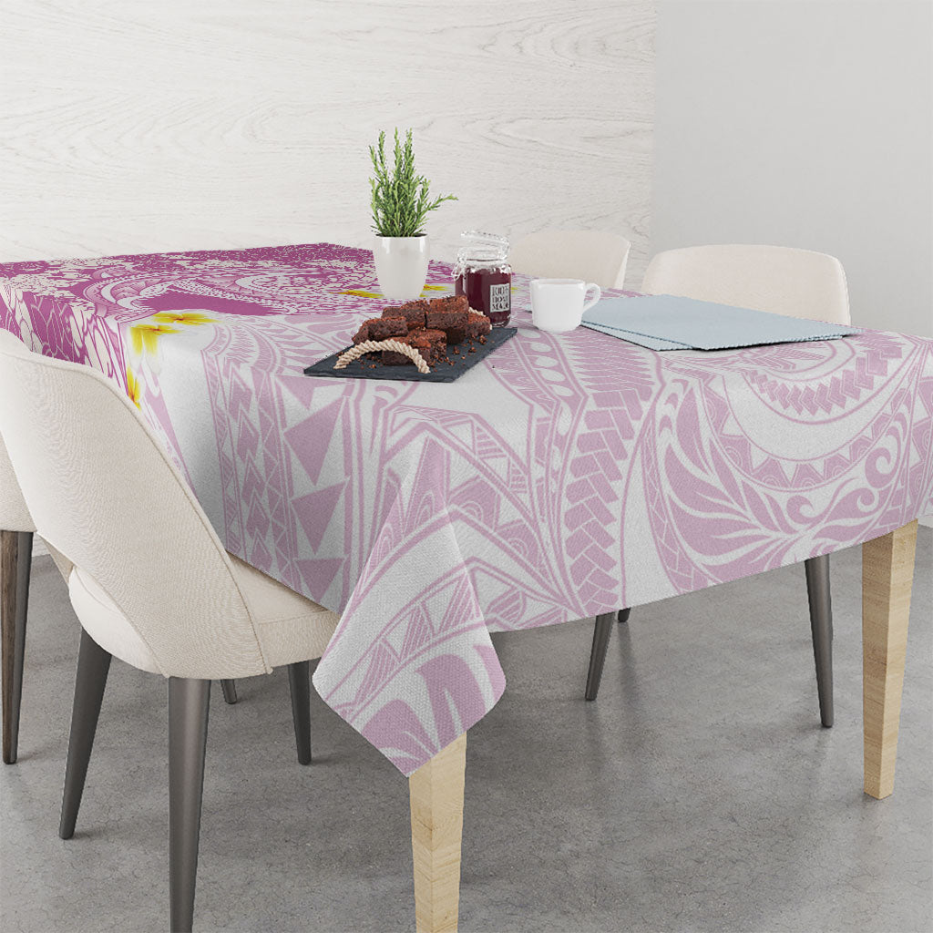 Purple Hawaii Shark Tattoo Tablecloth Puakenikeni Lei Plumeria Polynesian Pattern LT14 - Polynesian Pride