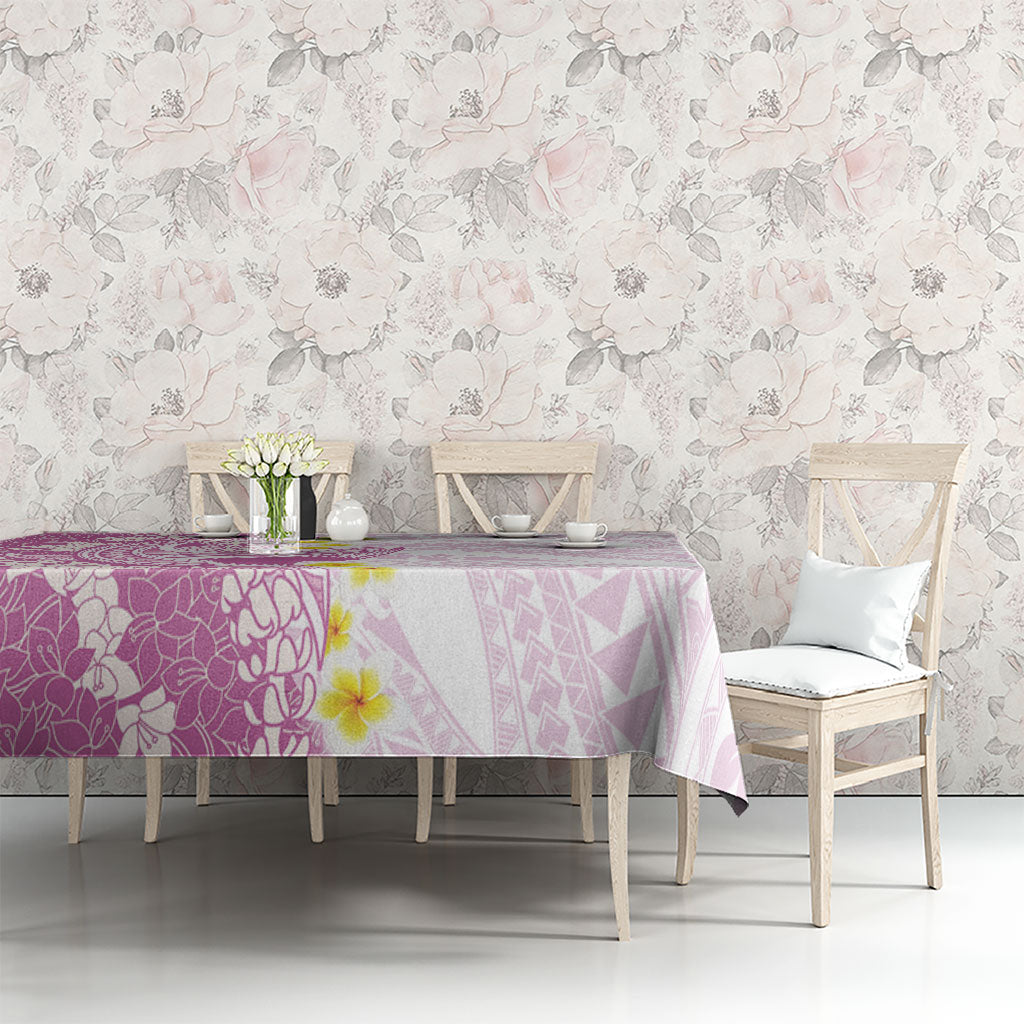 Purple Hawaii Shark Tattoo Tablecloth Puakenikeni Lei Plumeria Polynesian Pattern LT14 - Polynesian Pride