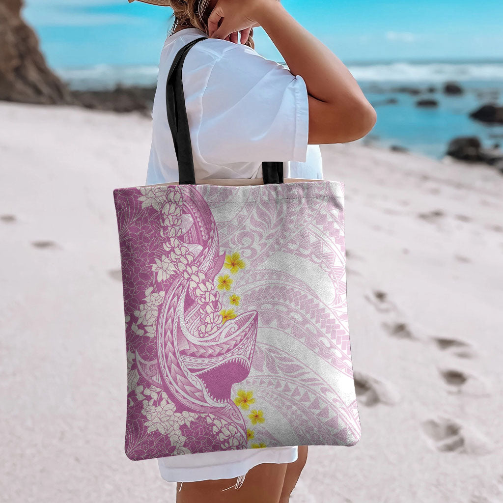 Purple Hawaii Shark Tattoo Tote Bag Puakenikeni Lei Plumeria Polynesian Pattern LT14 - Polynesian Pride