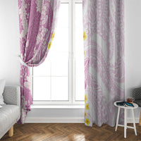 Purple Hawaii Shark Tattoo Window Curtain Puakenikeni Lei Plumeria Polynesian Pattern